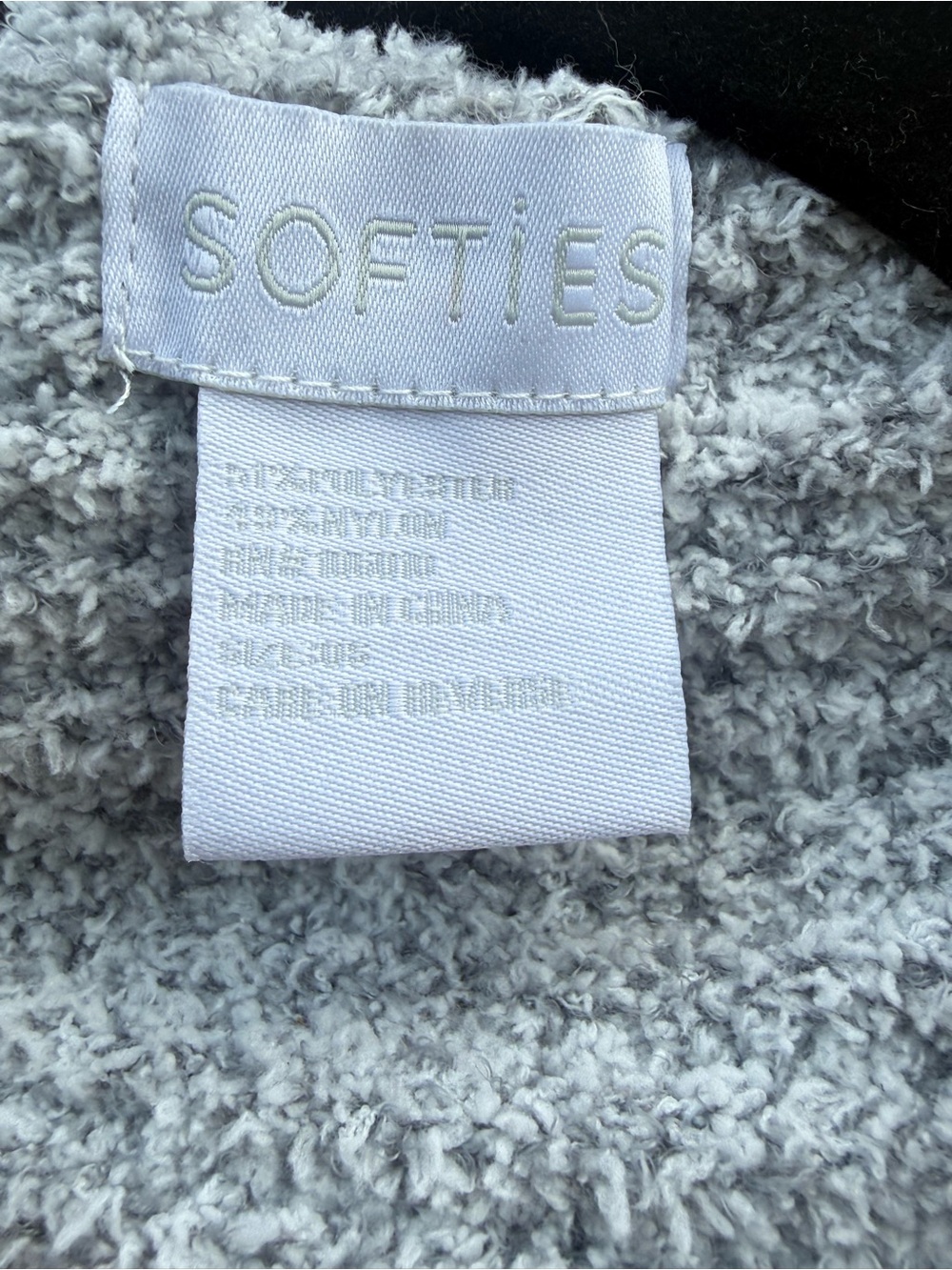Softies Cozy Hooded Bouclé Wrap Cardigan Poncho Gray One Size NWOT - Picture 3 of 6